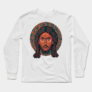 Icon of Christ 16bit - Pixel Art Action Long Sleeve T-Shirt